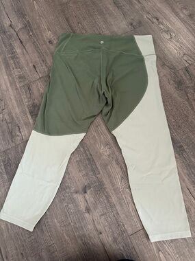 Lululemon Two-Tone Olive Green Leggings